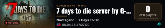 7 days to die server by G-portal live status badge