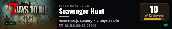 Scavenger Hunt live status badge