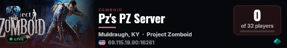 Pz's PZ Server live status badge