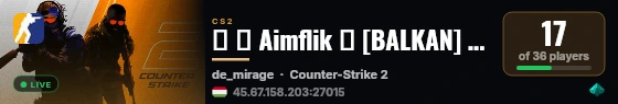 ▄ ▇ Aimflik ⭐ [BALKAN] !skins !hu !mkdbg !cgeucro !srbihr live status badge