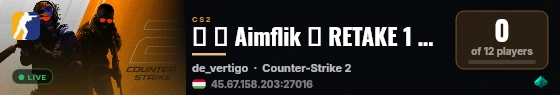 ▄ ▇ Aimflik ⭐ RETAKE 1 BALKAN !hu !mkdbg !cgeucro !srbihr live status badge