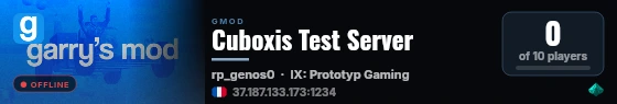 Cuboxis Test Server live status badge