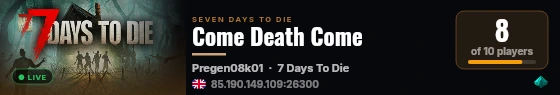 Come Death Come live status badge