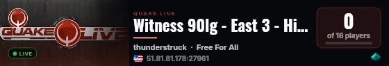 Witness 90lg - East 3 - High Ping live status badge