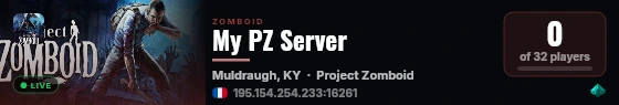My PZ Server live status badge