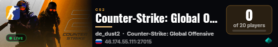 Counter-Strike: Global Offensive live status badge