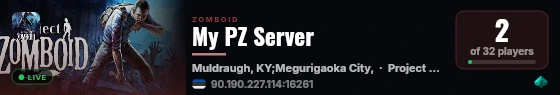 My PZ Server live status badge