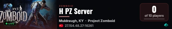 H PZ Server live status badge