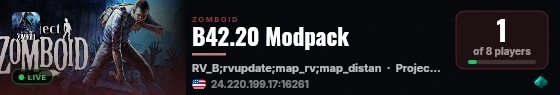 B42.20 Modpack live status badge