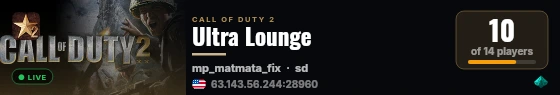 Ultra Lounge live status badge