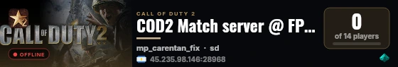 COD2 Match server @ FPSChallenge.eu live status badge