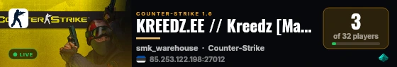 KREEDZ.EE // Kreedz [Masters Server] live status badge
