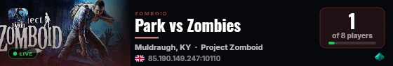 Park vs Zombies live status badge