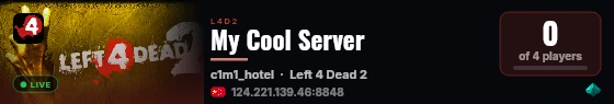 My Cool Server live status badge