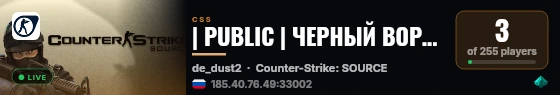 | PUBLIC | ЧЕРНЫЙ ВОРОН DUST2 live status badge