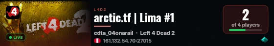arctic.tf | Lima #1 live status badge
