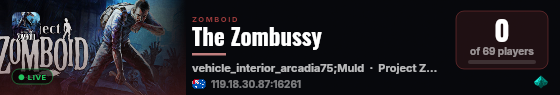 The Zombussy live status badge