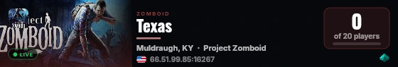 Texas live status badge