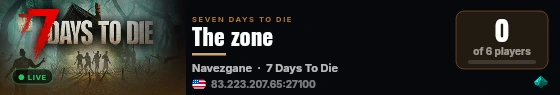 The zone live status badge