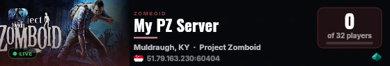 My PZ Server live status badge