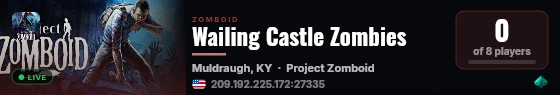 Wailing Castle Zombies live status badge
