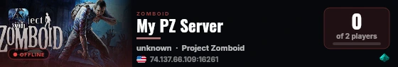 My PZ Server live status badge