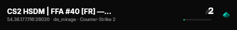 CS2 HSDM | FFA #40 [FR] — CYBERSHOKE.NET live status badge