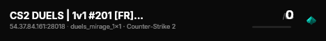 CS2 DUELS | 1v1 #201 [FR] — CYBERSHOKE.NET (ONLY MIRAGE) live status badge