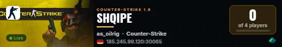 SHQIPE live status badge