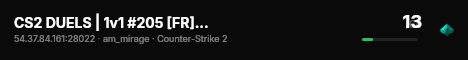 CS2 DUELS | 1v1 #205 [FR] — CYBERSHOKE.NET (ARENA MAPS) live status badge