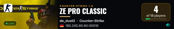 ZE PRO CLASSIC live status badge