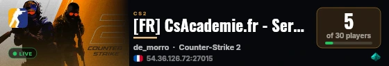 [FR] CsAcademie.fr - Serveur fun d'aide aux débutants live status badge