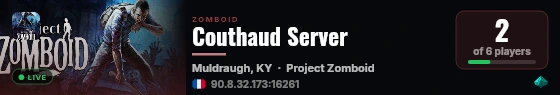 Couthaud Server live status badge