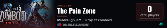 The Pain Zone live status badge