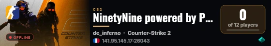 NinetyNine powered by PRACC.COM live status badge