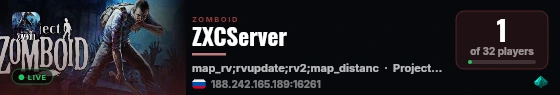 ZXCServer live status badge