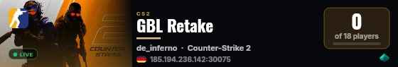 GBL Retake live status badge