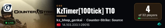 KzTimer[100tick] T10 live status badge