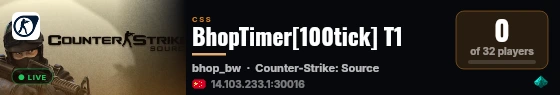 BhopTimer[100tick] T1 live status badge