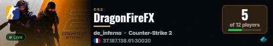 DragonFireFX live status badge