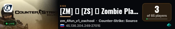 [ZM] ● [ZS] ● Zombie Plague ● [NO-STEAM | V93 | 24/7] live status badge
