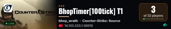 BhopTimer[100tick] T3 live status badge