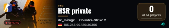 HSR private live status badge