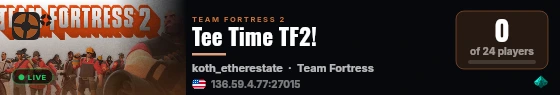 Tee Time TF2! live status badge