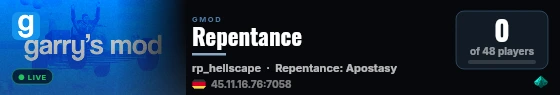 Repentance live status badge