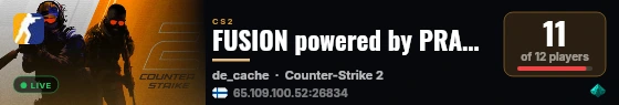 FUSION powered by PRACC.COM live status badge