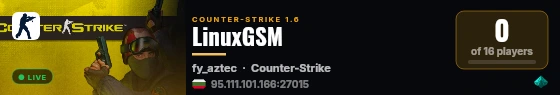 LinuxGSM live status badge