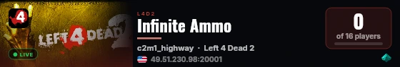 Infinite Ammo live status badge