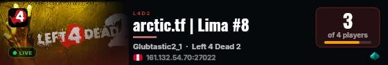 arctic.tf | Lima #8 live status badge