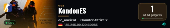 KondonES live status badge